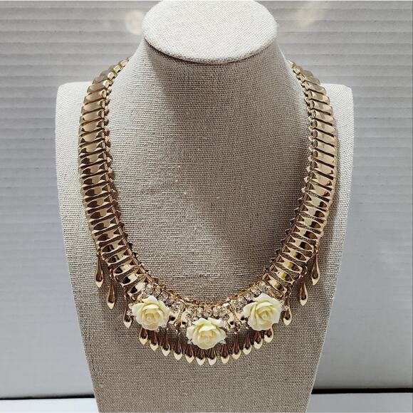 Anton Heunis Handmade in Madrid Floral Fringe Collar Bibb‎ Statement Necklace - Picture 2 of 12